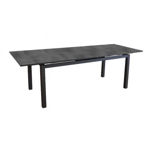 Table de jardin Hivaoa en aluminium/HPL - 180/240 x 90 cm - lames 8 mm - graphite - PROLOISIRS Jusqu'à Épuisement Des Stocks
