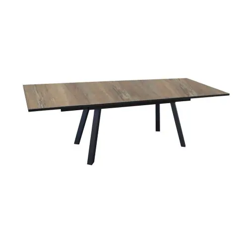 Table de jardin rectangulaire Agra plateau à lames Fundermax® graphite/wood 180/230/280 cm - PROLOISIRS Commander Vite