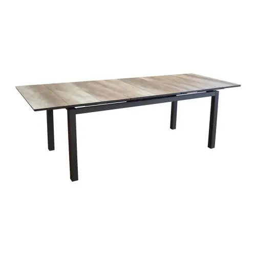 Table de jardin rectangulaire extensible Tahaa plateau Fundermax® graphite/wood 180/240 cm - PROLOISIRS Bon Marché