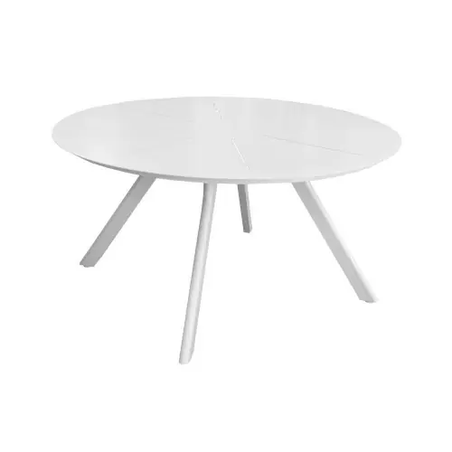 Table de jardin ronde Seven en aluminium - blanc 150 cm - PROLOISIRS Paiement Sécurisé