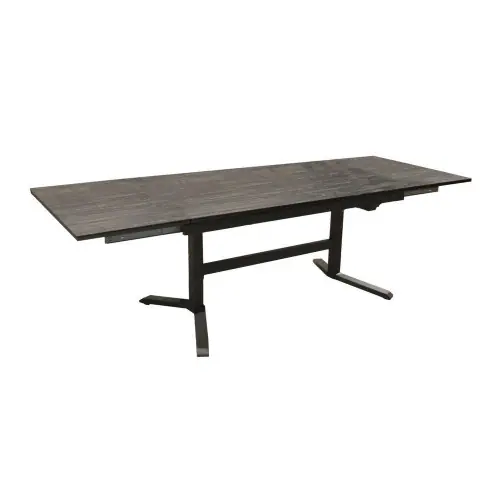 Table de jardin Sotta en Alu 150/200/250 x 78 cm - plateau Fundermax - graphite/Mocca - PROLOISIRS Meilleur Choix