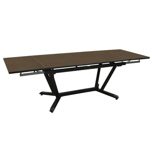 Table de jardin Vita en Aluminium 180/230/280 x100 cm - plateau Kedra - graphite/oxyde - PROLOISIRS Marque