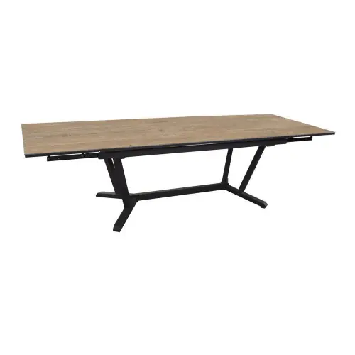Table de jardin Vita graphite/lenk en Aluminium 180/230/280 x100 cm - plateau Kedra - PROLOISIRS Réduction