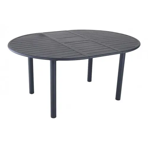 Table extensible - GENES - Aluminium époxy graphite - Plateau à lattes - 120/160 x 120 cm - PROLOISIRS Meilleure Vente