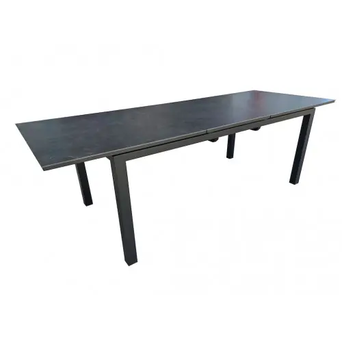 Table extensible - MELODIE - Aluminium époxy graphite - Plateau céramique 6 mm - 180/240 x 90 cm - PROLOISIRS Meilleur Choix