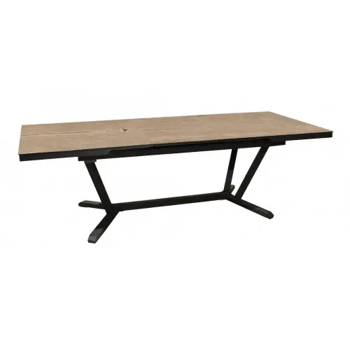 Prix Réduit Table extensible - VITA - Aluminium époxy graphite - Plateau céramique Kedra Lenk 6 mm - 180/240 x 100 cm - PROLOISIRS