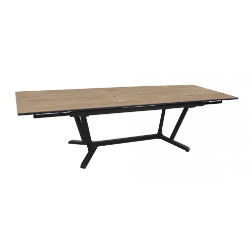 Offre Exclusive Table extensible - VITA - Aluminium époxy graphite - Plateau céramique Kedra Lenk 6 mm - 220/280/340 x 109 cm - PROLOISIRS