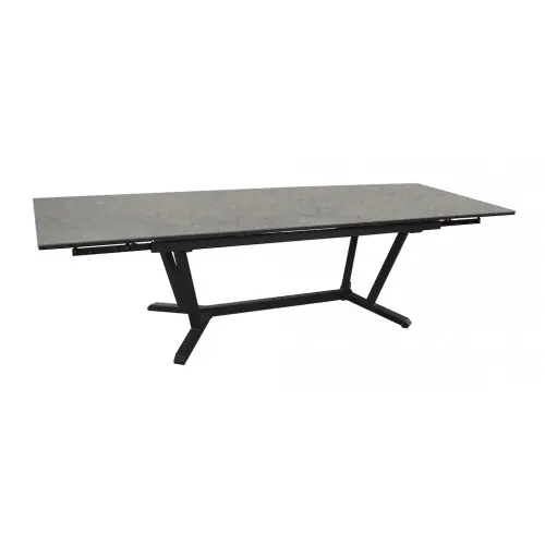 Table extensible - VITA - Aluminium époxy graphite - Plateau céramique Kedra Lucca 6 mm - 220/280/340 x 109 cm - PROLOISIRS Expédition Rapide
