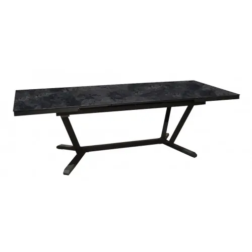 Prix Choc Table extensible - VITA - Aluminium époxy graphite - Plateau céramique Kedra Magma 6 mm - 180/240 x 100 cm - PROLOISIRS