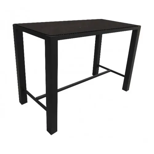 Offre Du Jour Table haute extensible Stoneo en aluminium/céramique - 140 x 74 cm - graphite/anthracite - PROLOISIRS