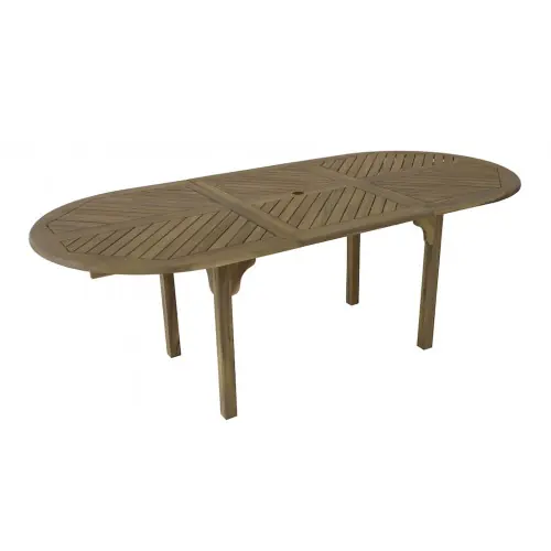 Meilleur Choix Table ovale extensible - DURBAN - Acacia FSC 100% - Allonge papillon - 160/220 x 100 cm - PROLOISIRS