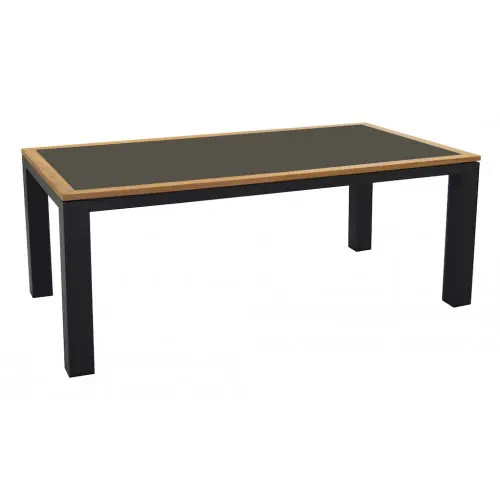 Table TORINO TECK 232 x 102 cm - Aluminium graphite / Céramique KEDRA Black Boréal - PROLOISIRS Offre Limitée
