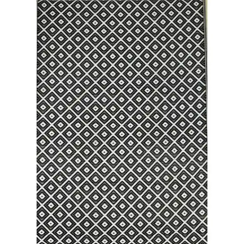 Tapis extérieur polypropylène recyclé 120 x 180 cm - Blanc / Noir - PROLOISIRS Authentique