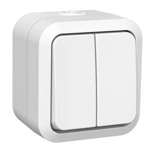 Double va-et-vient étanche blanc - commande 2 circuits 250 V - Quarx Paiement Sécurisé