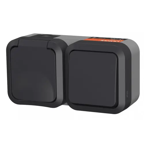 Double Va et vient + Prise horizontale extérieur IP55 – Aquapro – Quarx Super Prix