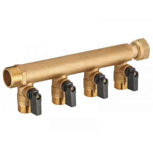 Super Prix Collecteur à écrou libre M/F 20x27, 4 départs + vannes M15x21 - QUICK PLOMBERIE