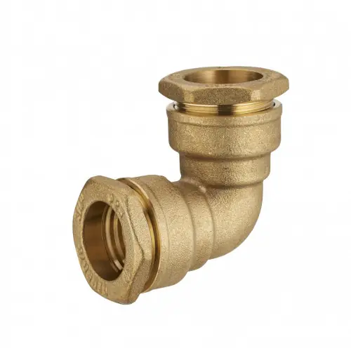 Authentique Coude à compression laiton D.32 pour tube en polyéthylène - QUICK PLOMBERIE