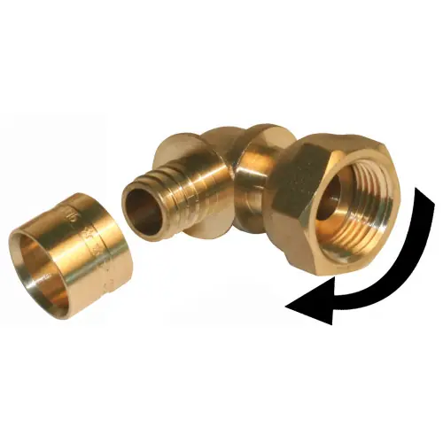 Achat Immédiat Raccord coudé 90° à glissement laiton F 15 x 21 pour tube en per - QUICK PLOMBERIE