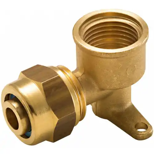 Raccord coudé applique à compression laiton F 15 x 21 pour tube en per – QUICK PLOMBERIE Nouvelle Collection