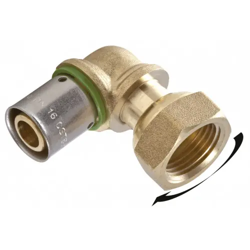 Expédition Rapide Raccord coudé avec écrou libre à sertir laiton F 15 x 21 pour tube en per - QUICK PLOMBERIE
