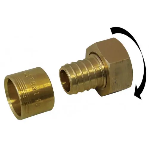 Soldes Raccord droit avec écrou libre à glissement laiton F 15 x 21 pour tube en per - QUICK PLOMBERIE