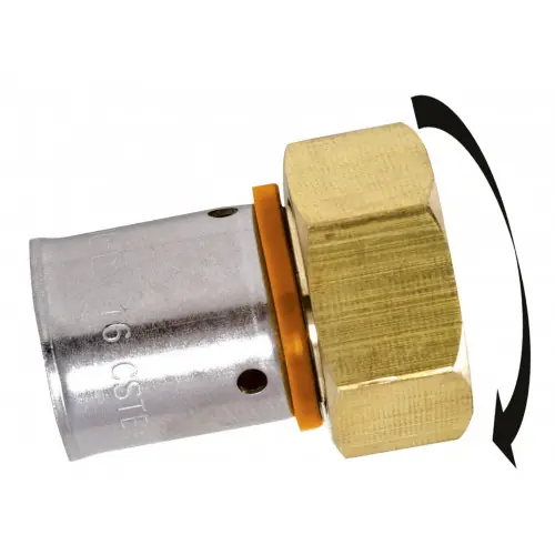 Nouvelle Collection Raccord droit avec écrou libre à sertir laiton F 20 x 27 pour tube en per - QUICK PLOMBERIE