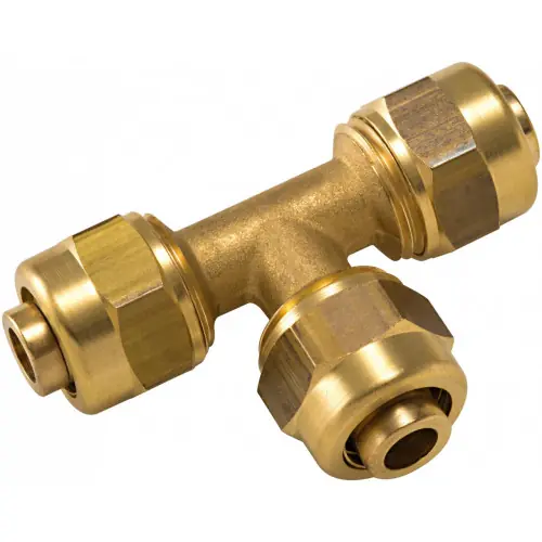 Raccord Té égal à compression laiton D.16 pour tube en per - QUICK PLOMBERIE Vente Flash
