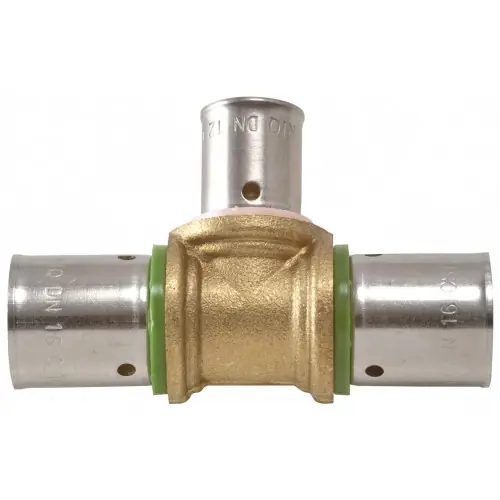 Raccord Té inégal à sertir laiton D.16 pour tube en per - QUICK PLOMBERIE Acheter Direct