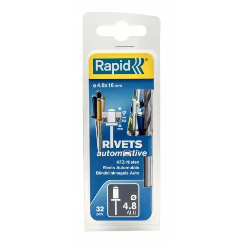 Offre Exclusive Lot de 32 rivets aluminium Diam.4.8 x H.16 mm avec forêt - RAPID