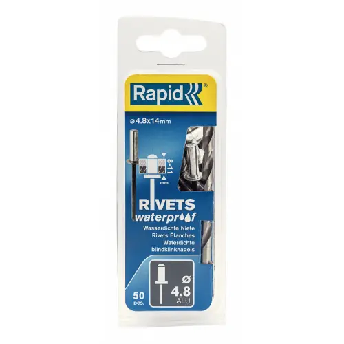 Lot de 50 rivets aluminium Diam.4.8 x H.14 mm RAPID – RAPID Expédié Aujourd&rsquo;hui