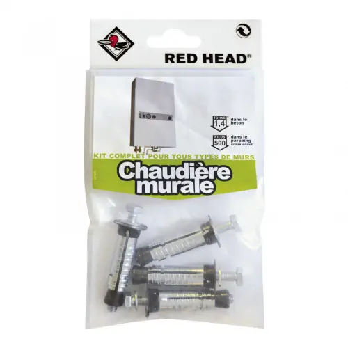 Expédié Aujourd'hui kit chevilles à expansion chaudière murale RED HEAD, Diam.12 x L.50 mm - Red head