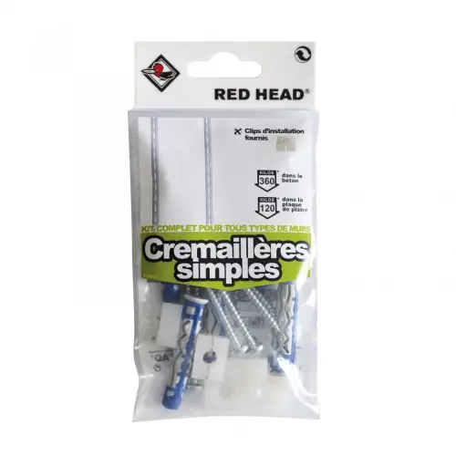 Prix Choc Kit chevilles à verrouillage de forme crémaillère simple RED HEAD, Diam.8xL.50mm - Red head