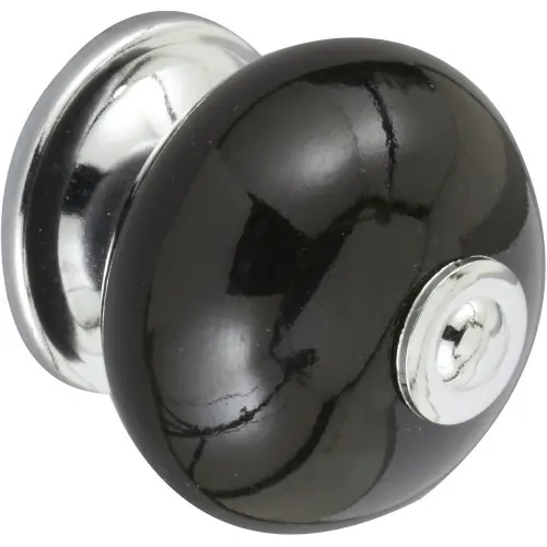 Achat Immédiat Bouton de meuble Boule noir porcelaine H.38 x l.40 x P.40 mm – REI