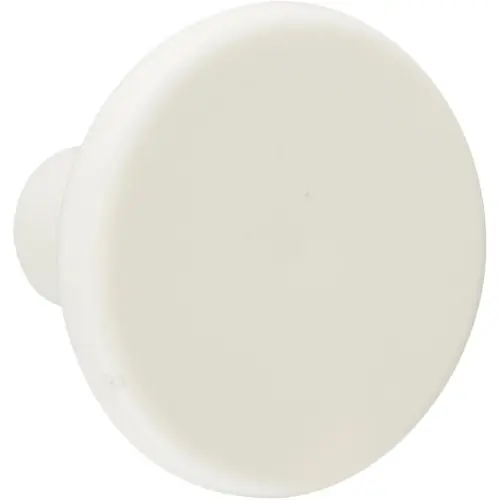Lot de 6 boutons de meuble Rond blanc plastique H.27 x l.33 x P.33 mm - REI Pas Cher