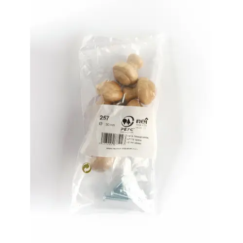Populaire Lot de 6 boutons de meuble Rond bois verni H.32 x l.30 x P.30 mm – REI