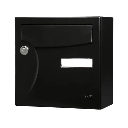 Nouvel Arrivage Boîte aux lettres compacte - 1 porte extérieur - Animation acier noir mat - RENZ