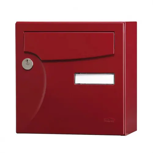Boîte aux lettres compacte - 1 porte extérieur - Animation - acier rouge basque - RENZ Solde