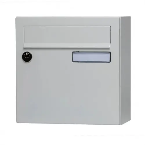 Satisfait Ou Remboursé Boîte aux lettres compacte - 1 porte extérieur - Essentiel - acier blanc brillant - RENZ