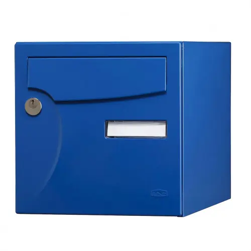 Pas Cher Boîte aux lettres normalisée – 1 porte extérieur – Animation – acier bleu breton – RENZ