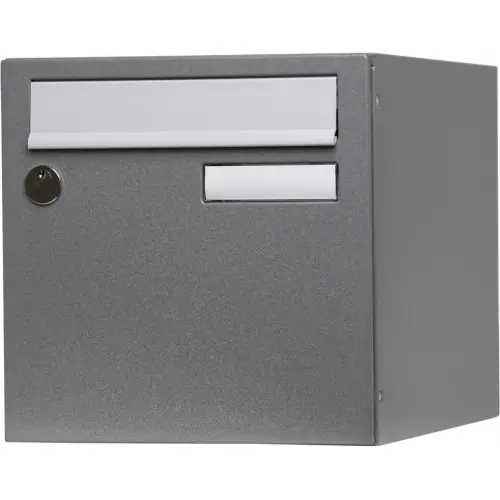 Boîte aux lettres normalisée 1 porte extérieur RENZ acier gris brillant – RENZ Jusqu&rsquo;à Épuisement Des Stocks
