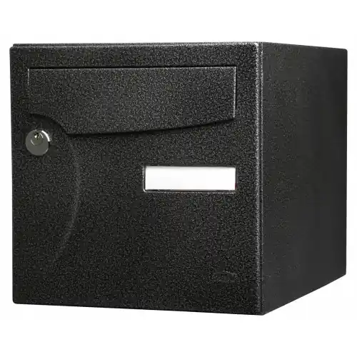 Boîte aux lettres normalisée 1 porte extérieur RENZ acier noir brillant - RENZ Paiement Sécurisé