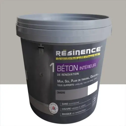 Enduit Béton mur, sol carrelage RESINENCE, gris ombre, 4 kg - RESINENCE Super Prix