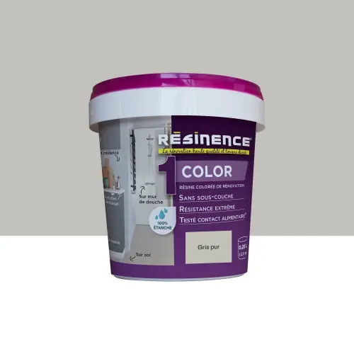 Offre Exclusive Peinture carrelage gris pur satin RESINENCE Color 0.25l - RESINENCE