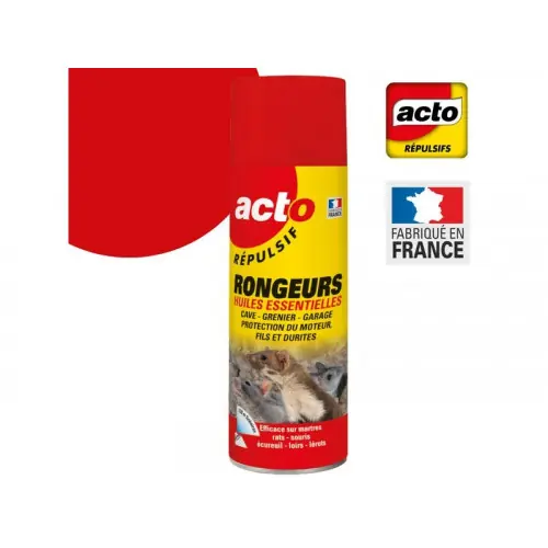 Offre Limitée Aérosol répulsif rongeurs huiles essentielles, 400 ml - RETRO