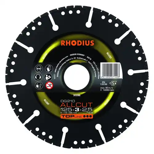 Disque de tronconnage diamant – TOPLINE – DG210 Allcut – 125 X 3,0 X 2,5 X 22,23mm – Rhodius Jusqu&rsquo;à Épuisement Des Stocks