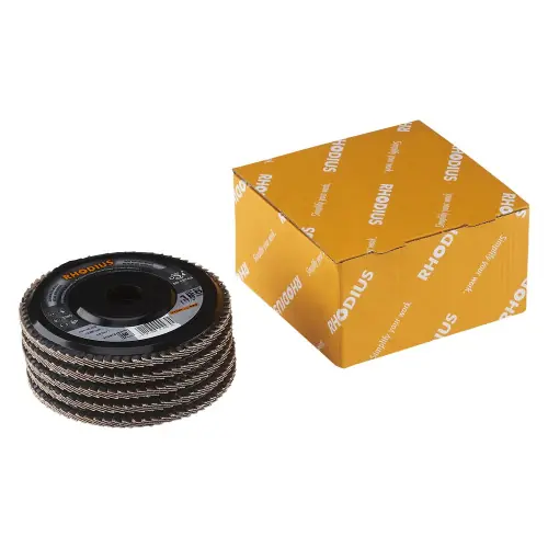 Pack de 5 – Disque à lamelles – TOPLINE – LGA ALU PACK – 125 X 22,23mm – Grain 60 – Rhodius Promotion Saisonnière