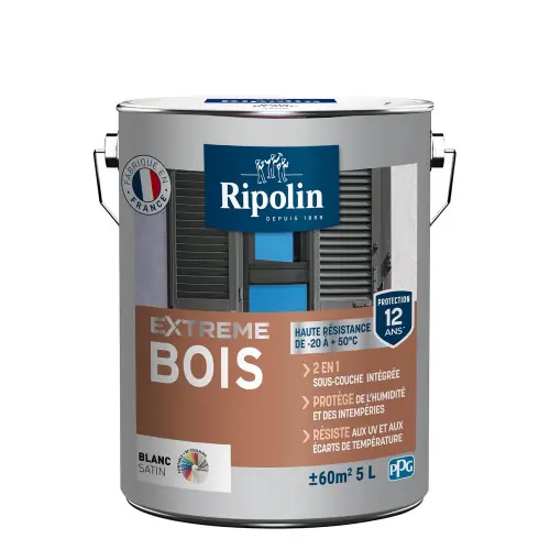 Super Prix Peinture bois extreme ripolin base blanche 5l - RIPOLIN
