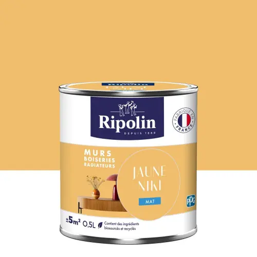 Peinture jaune niki mur, boiserie, radiateur RIPOLIN mat 0.5 l – RIPOLIN Soldes
