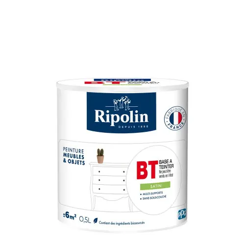 Peinture meuble et objet, RIPOLIN, base bt 0.5l - RIPOLIN Vente Directe