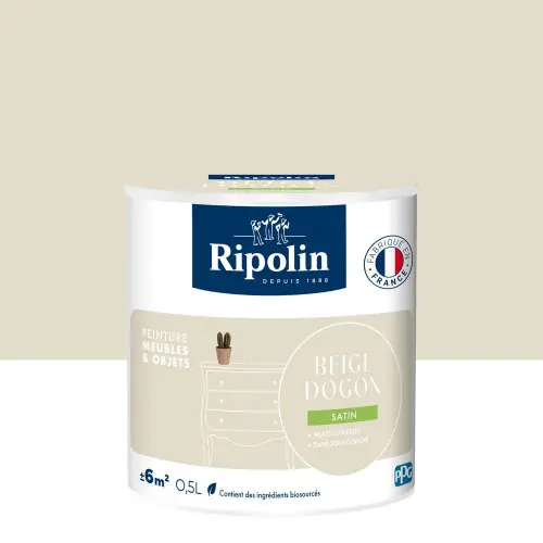 Bon Plan Peinture meuble et objet, RIPOLIN, beige dogon 0.5l - RIPOLIN
